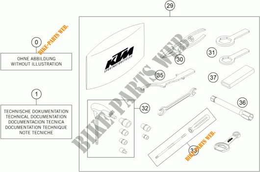 TOOL KIT / MANUALS / OPTIONS for KTM 690 DUKE R 2017
