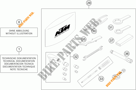 TOOL KIT / MANUALS / OPTIONS for KTM 690 DUKE ORANGE 2018