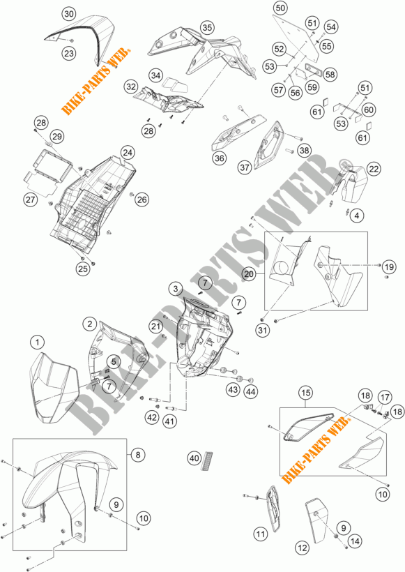 PLASTICS for KTM 690 DUKE WHITE 2018
