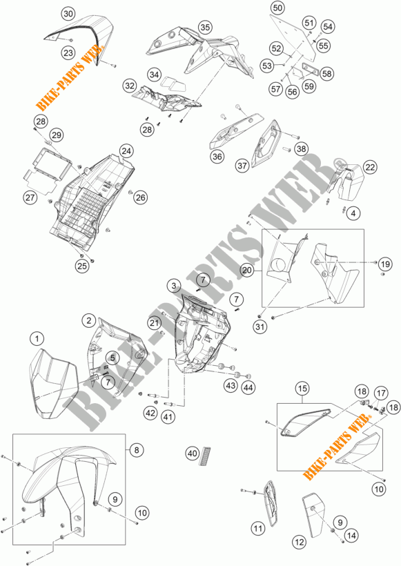PLASTICS for KTM 690 DUKE ORANGE 2018