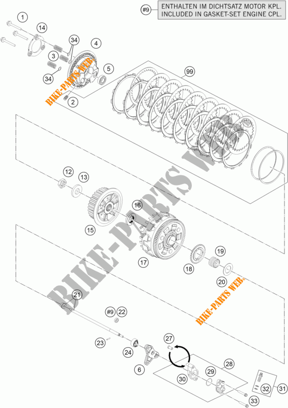 CLUTCH for KTM 1290 SUPER DUKE GT GREY ABS 2016