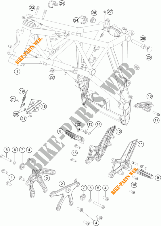 FRAME for KTM 1290 SUPER DUKE GT GREY ABS 2016