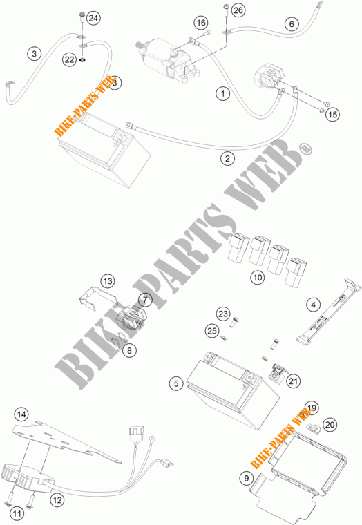 BATTERY for KTM 690 DUKE ORANGE 2017