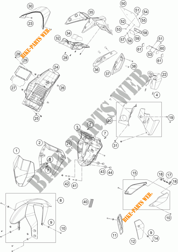 PLASTICS for KTM 690 DUKE WHITE 2017