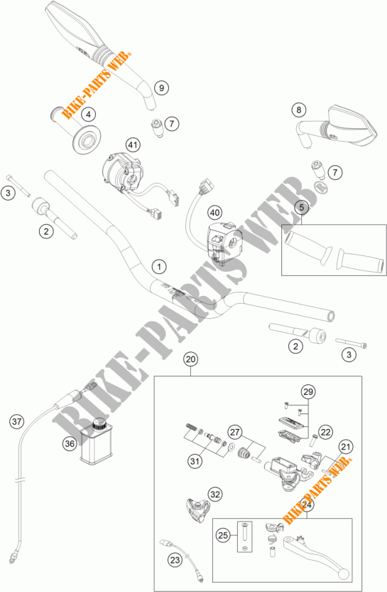 HANDLEBAR / CONTROLS for KTM 690 DUKE WHITE 2017