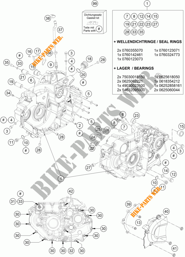 CRANKCASE for KTM 690 DUKE WHITE ABS 2016