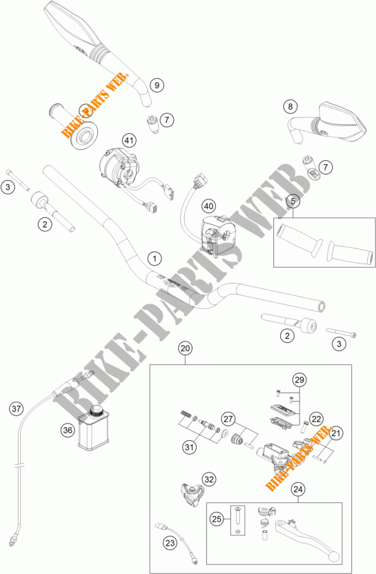 HANDLEBAR / CONTROLS for KTM 690 DUKE WHITE ABS 2016