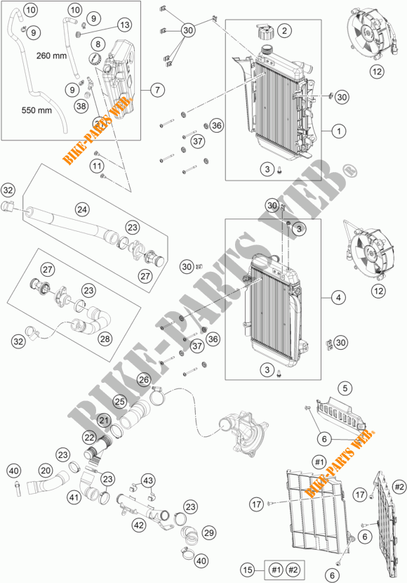 COOLING SYSTEM for KTM 1290 SUPER ADVENTURE S orange 2023