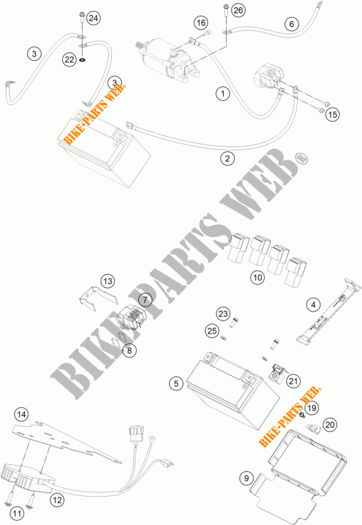 BATTERY for KTM 690 DUKE ORANGE ABS 2016