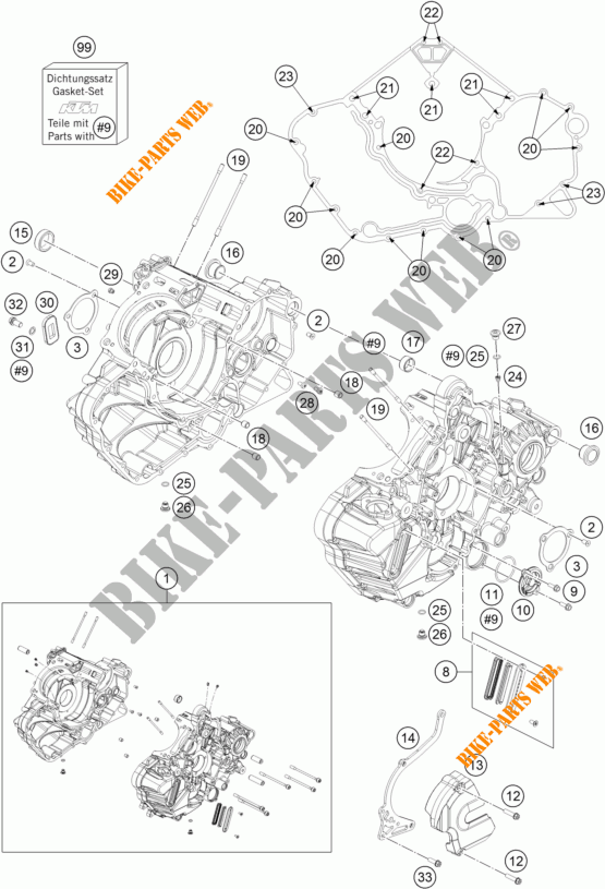 CRANKCASE for KTM 1290 SUPER DUKE GT ORANGE ABS 2016