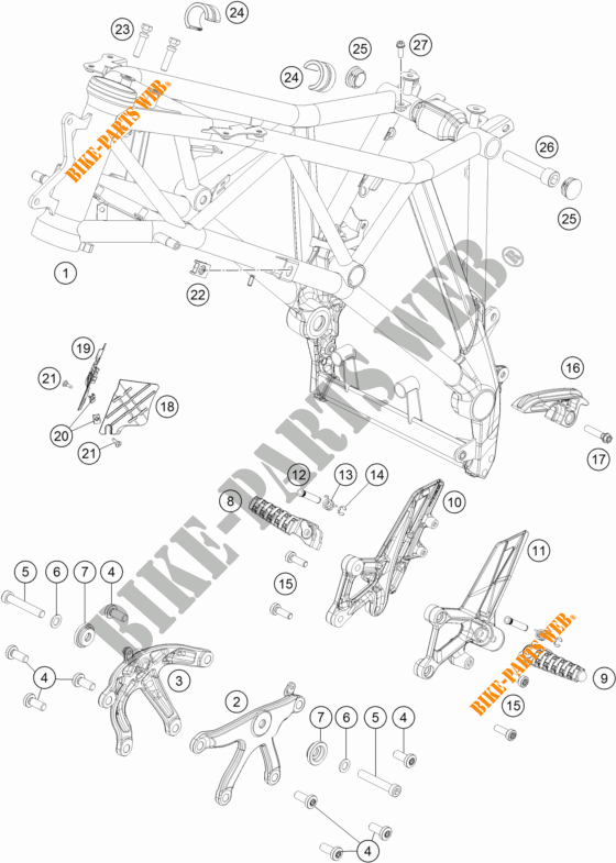 FRAME for KTM 1290 SUPER DUKE GT ORANGE ABS 2016