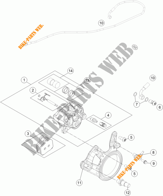 REAR BRAKE CALIPER for KTM 1290 SUPER DUKE GT ORANGE ABS 2016