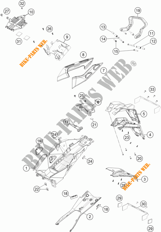REAR FENDER for KTM 1290 SUPER DUKE GT ORANGE ABS 2016