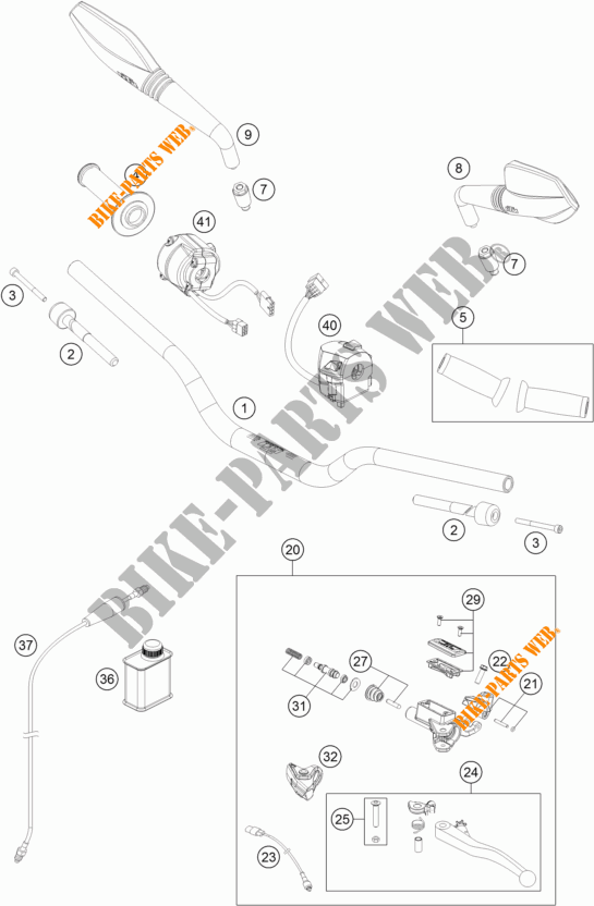 HANDLEBAR / CONTROLS for KTM 690 DUKE WHITE ABS 2016