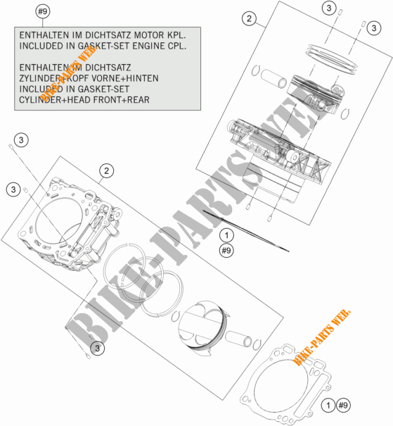 CYLINDER for KTM 1290 SUPER DUKE GT GREY ABS 2016