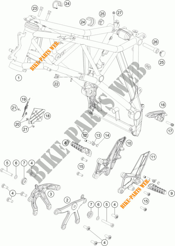 FRAME for KTM 1290 SUPER DUKE GT GREY ABS 2016