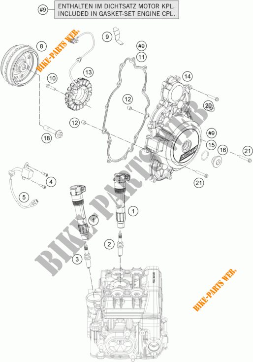 IGNITION SYSTEM for KTM 1290 SUPER DUKE GT GREY ABS 2016