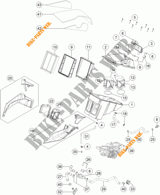 AIR FILTER for KTM 1290 SUPER DUKE GT ORANGE ABS 2016