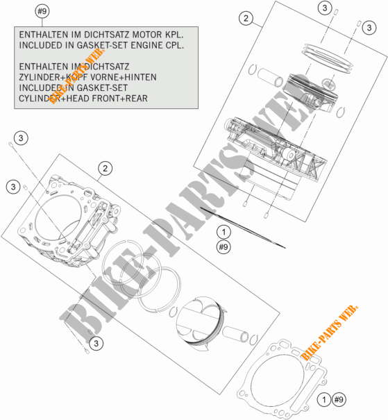CYLINDER for KTM 1290 SUPER DUKE GT ORANGE ABS 2016