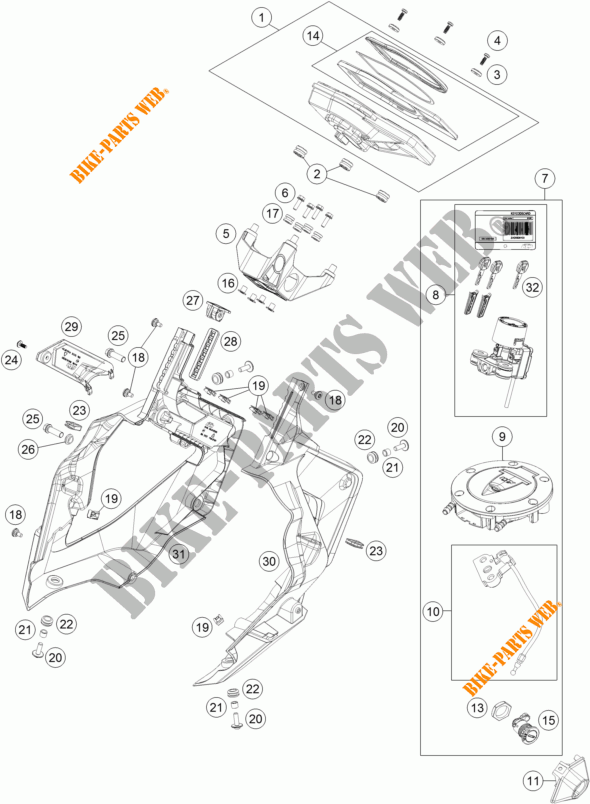 IGNITION SWITCH for KTM 1290 SUPER DUKE GT ORANGE ABS 2016