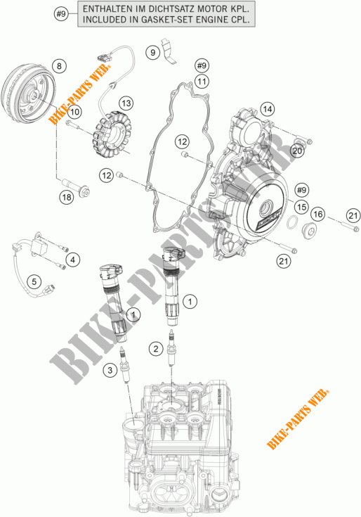 IGNITION SYSTEM for KTM 1290 SUPER DUKE GT ORANGE ABS 2016