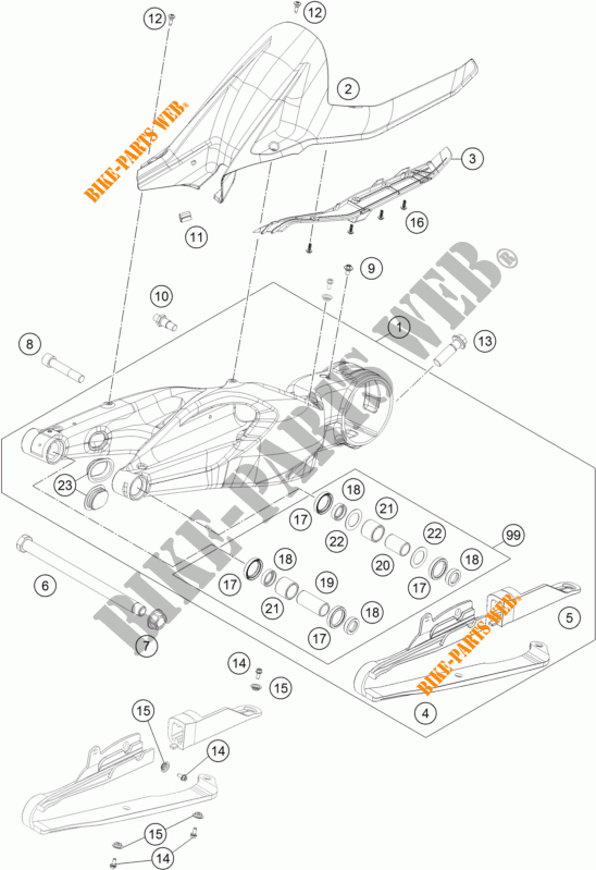 SWINGARM for KTM 1290 SUPER DUKE GT ORANGE ABS 2016