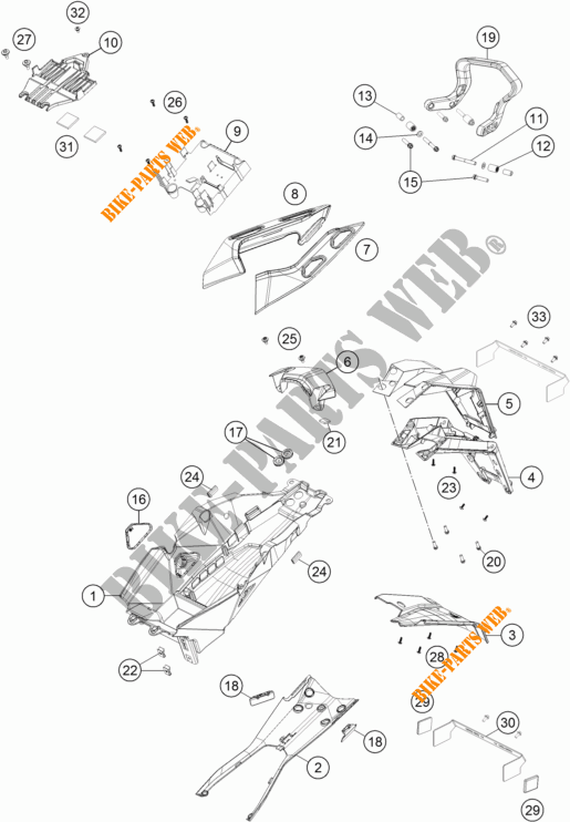 REAR FENDER for KTM 1290 SUPER DUKE GT GREY ABS 2016