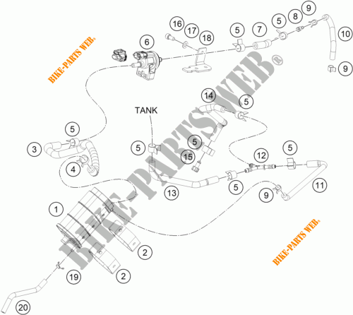 EVAPORATIVE CANISTER for KTM 390 DUKE WHITE 2017