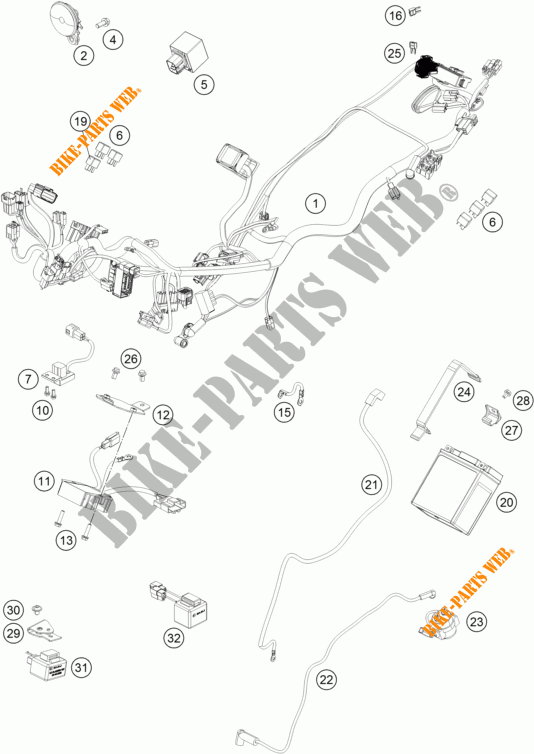 WIRING HARNESS for KTM 390 DUKE WHITE ABS 2016
