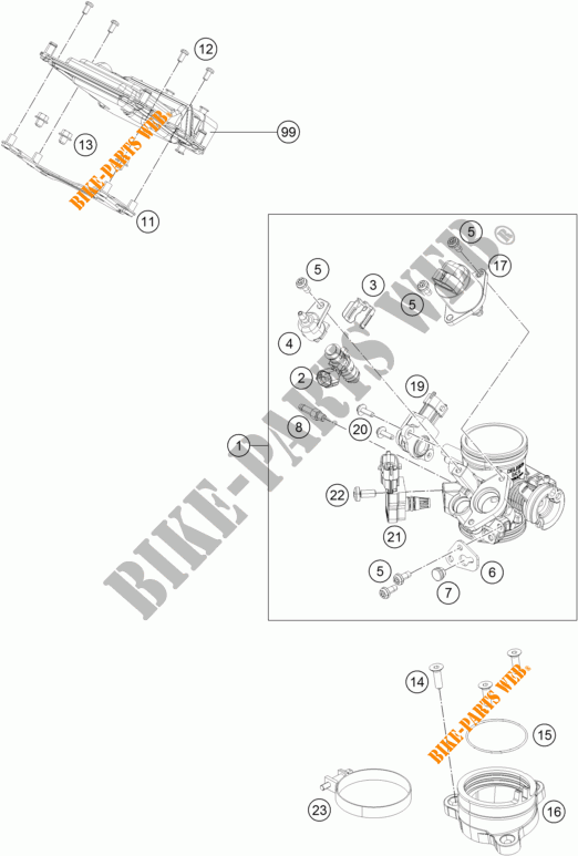 THROTTLE BODY for KTM 390 DUKE BLACK ABS 2016
