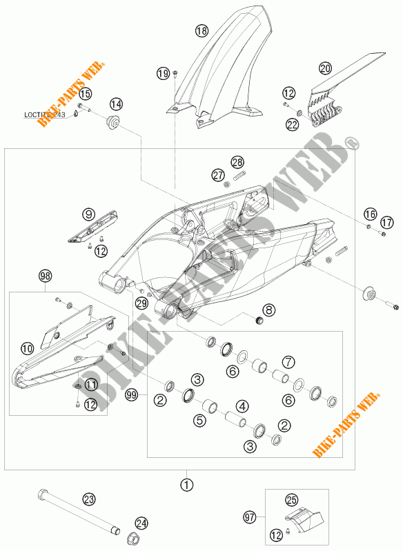 SWINGARM for KTM 1190 RC8 R TRACK 2010