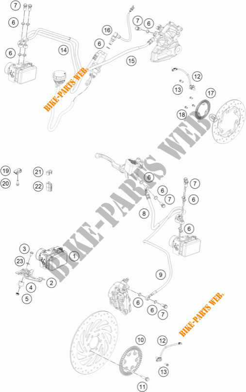 BRAKE ANTIBLOCK SYSTEM ABS for KTM 390 DUKE WHITE ABS 2015