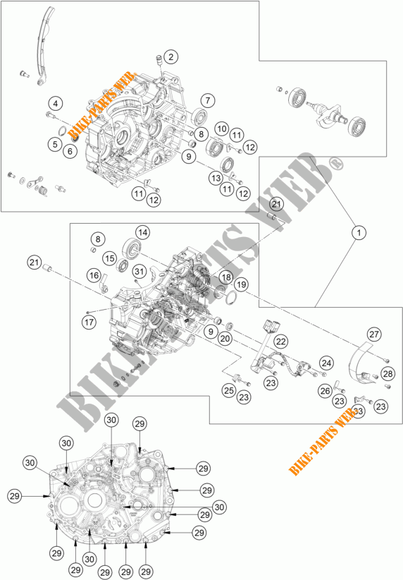 CRANKCASE for KTM 390 DUKE WHITE ABS 2015