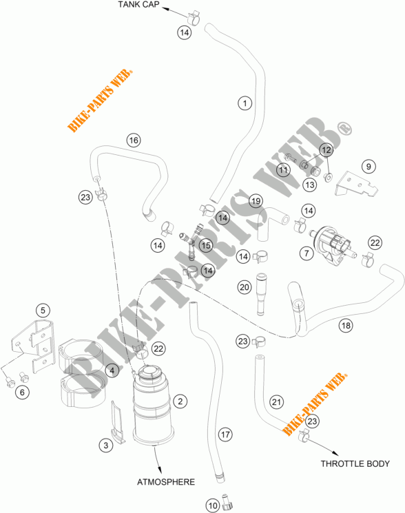 EVAPORATIVE CANISTER for KTM 390 DUKE WHITE ABS 2015