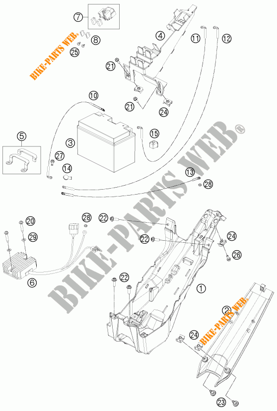 BATTERY for KTM 1190 RC8 R WHITE 2015