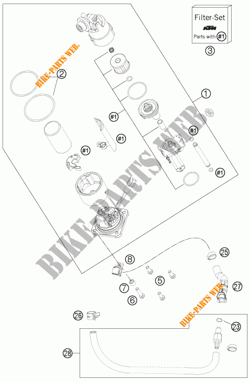 FUEL PUMP for KTM 1190 RC8 R WHITE 2015