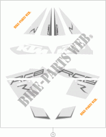 STICKERS for KTM 1190 RC8 R WHITE 2015