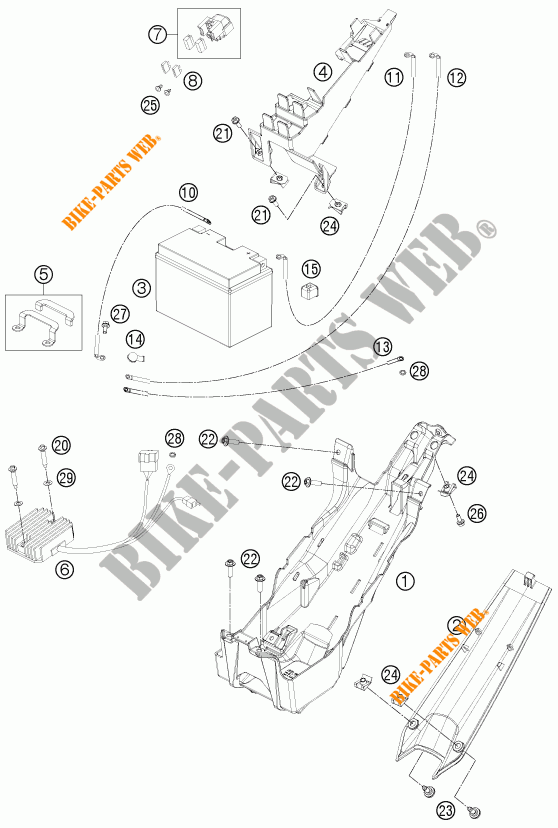 BATTERY for KTM 1190 RC8 R WHITE 2015
