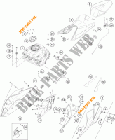 TANK / SEAT for KTM 250 DUKE WHITE NON ABS 2018