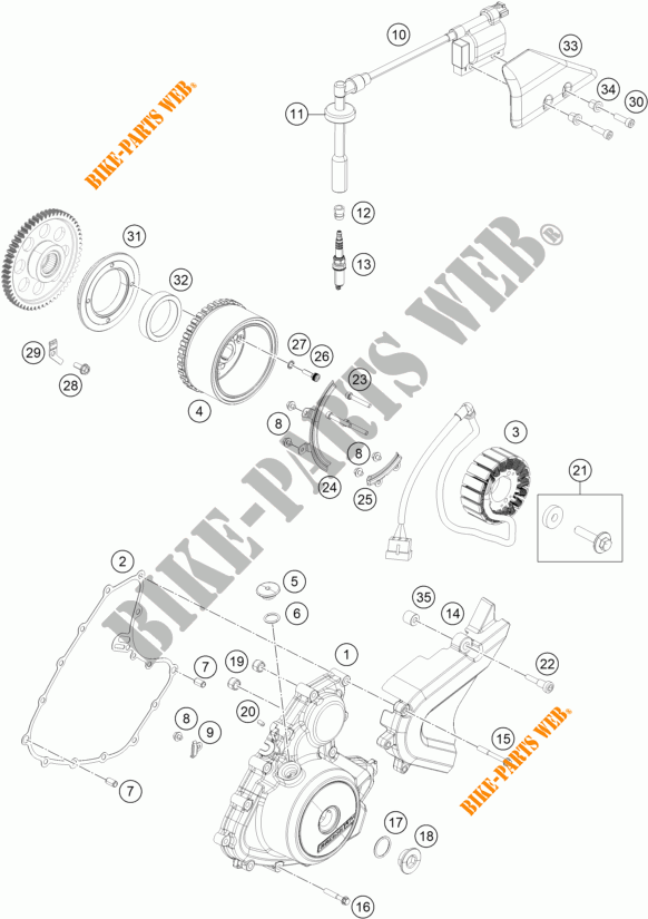 IGNITION SYSTEM for KTM 250 DUKE ORANGE ABS 2018