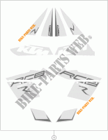 STICKERS for KTM 1190 RC8 R WHITE 2014