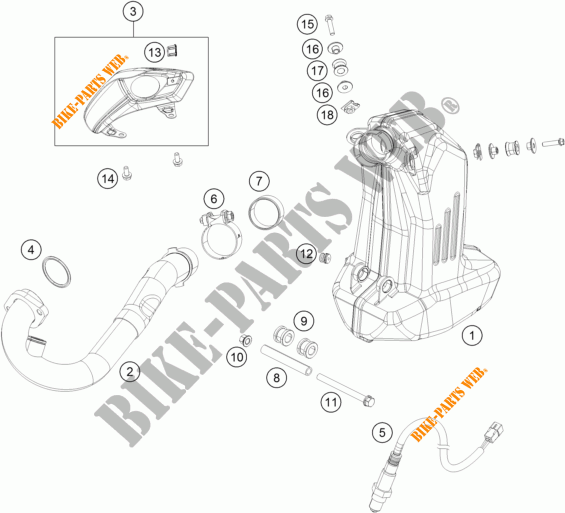 EXHAUST for KTM 250 DUKE WHITE ABS 2015