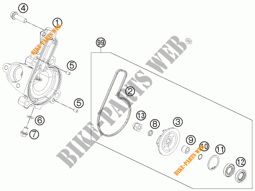 WATERPUMP for KTM 250 DUKE WHITE ABS 2015
