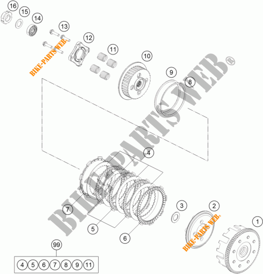 CLUTCH for KTM 200 DUKE ORANGE NON ABS 2017