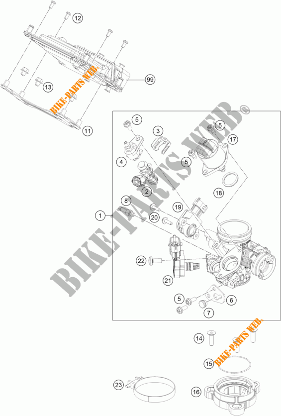 THROTTLE BODY for KTM 200 DUKE WHITE NON ABS 2015