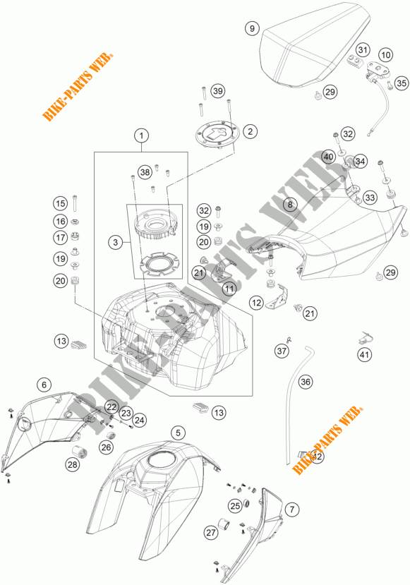 TANK / SEAT for KTM 200 DUKE ORANGE ABS 2014