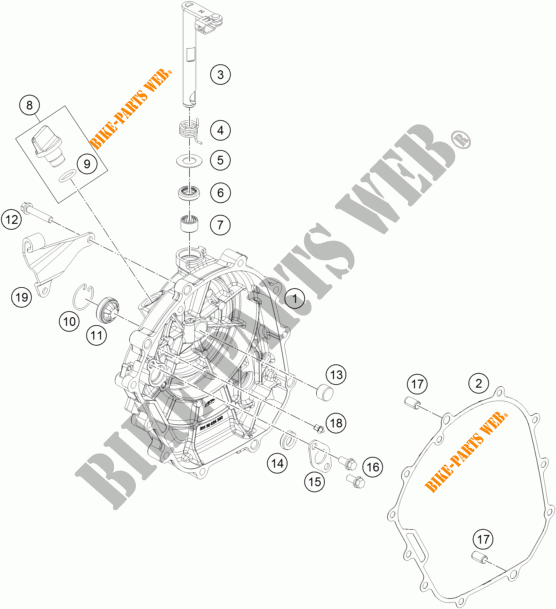 CLUTCH COVER for KTM 125 DUKE WHITE 2017
