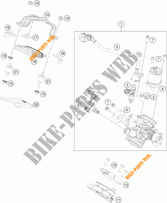 THROTTLE BODY for KTM 125 DUKE WHITE 2017