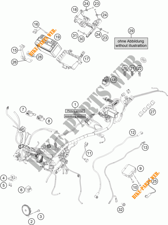 WIRING HARNESS for KTM 125 DUKE ORANGE 2017