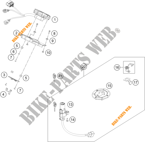 IGNITION SWITCH for KTM 125 DUKE ORANGE ABS BAJ.DIR. 2014 EU F4003N6 2014 EU F4003N6 2014